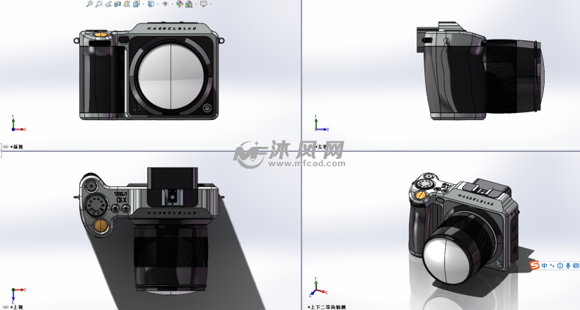 hasselblad x1d数码相机三视图
