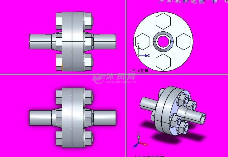 bbs-06-无菌轨道或无菌版本的法兰连接-din 11864-2三视图
