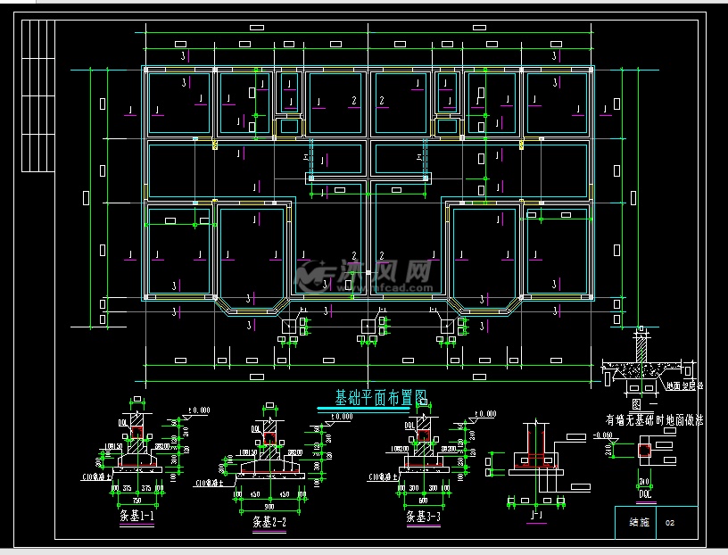 三层带车库带屋顶花园结构图 - 建筑模型图纸 - 沐风网