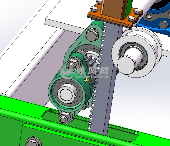 齿轮和齿条啮合,直线运动