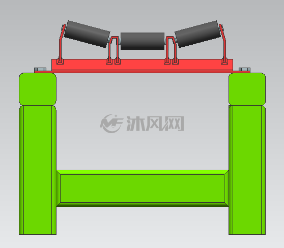 皮带输送机支撑架 - 零部件模型图纸 - 沐风网