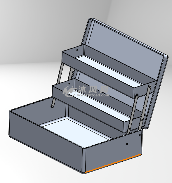 双层工具箱sw - 工位器具图纸 - 沐风网