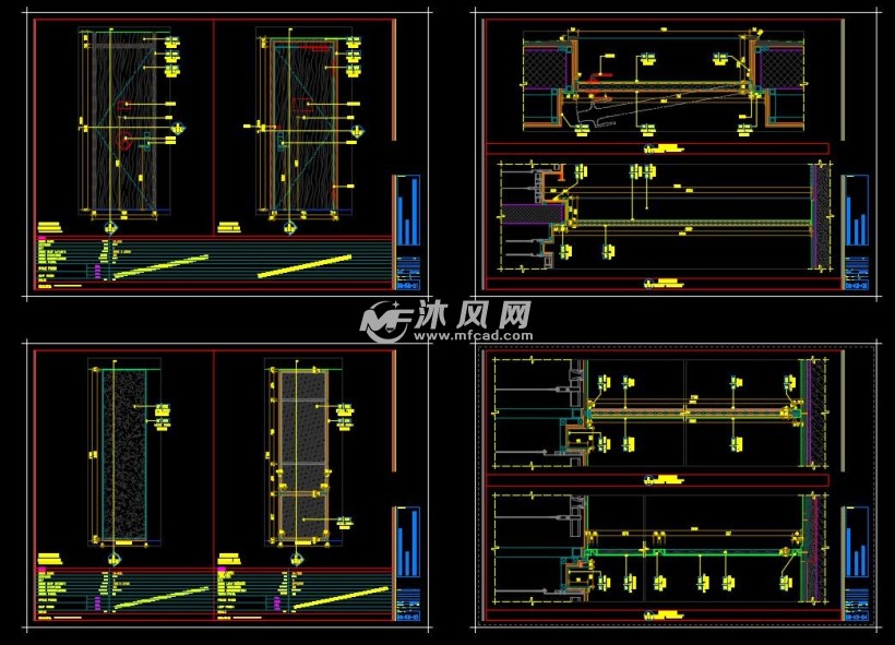 各类公装家装门施工详图合集- cad建筑图纸 - 沐风网