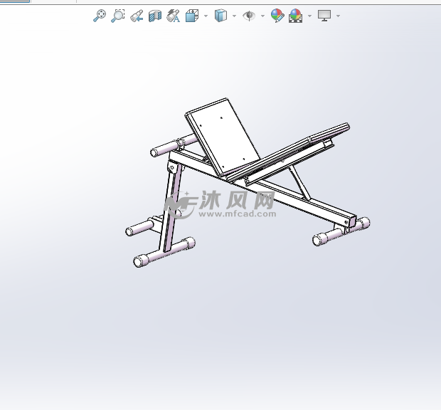 单杠卧推举重多功能健身器材 - 运动器材图纸 - 沐风网