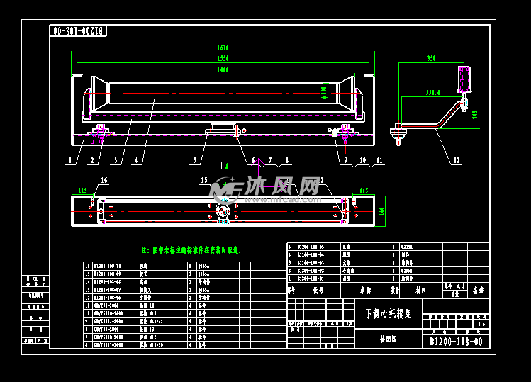 下调心托辊b1200-108-00 - 通用设备图纸 - 沐风网