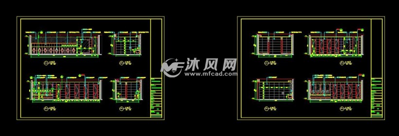 內含衛生間平面佈置及尺寸定位索引,地材天花布置,各立面詳圖,節點