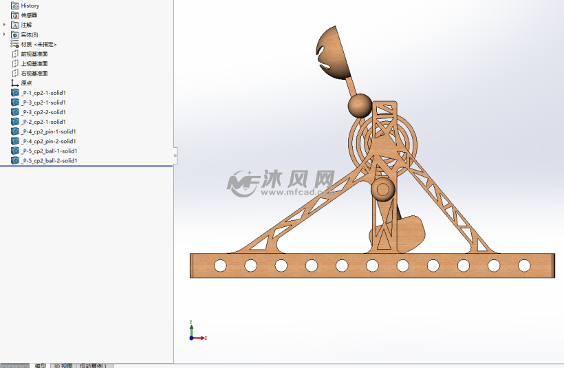 玩具古代投石车模型 - 军工模型图纸 - 沐风网