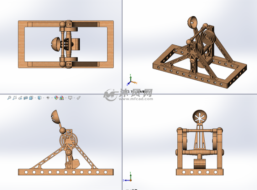 玩具古代投石车模型 军工模型图纸 沐风网