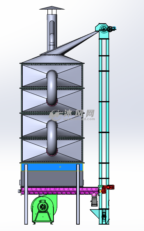 谷物干燥机3d详细图