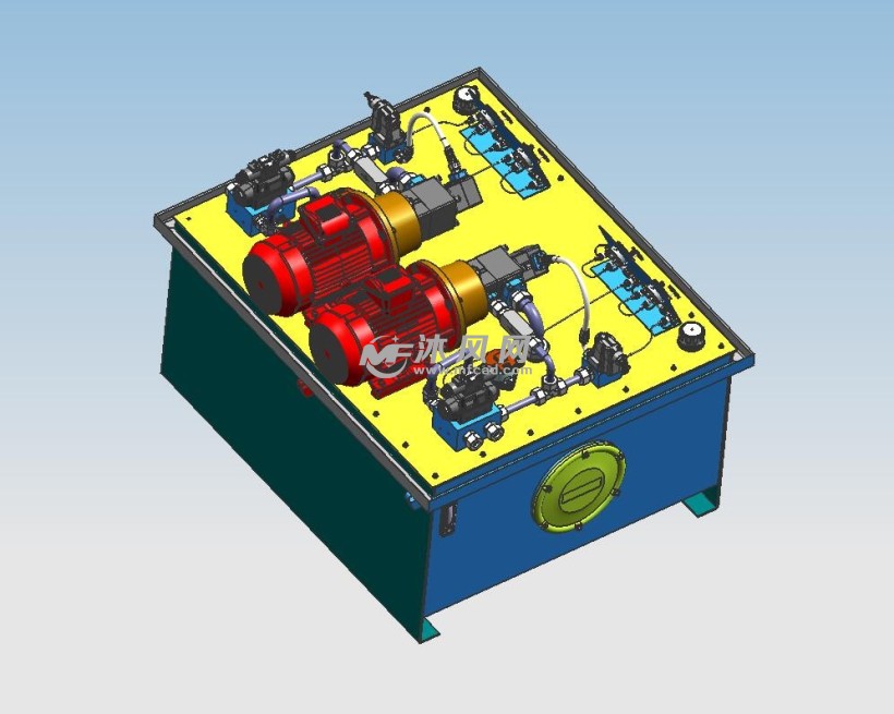 大排量液压站三维图