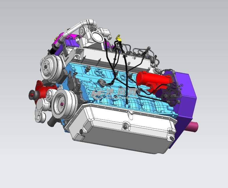 直列四缸发动机三维
