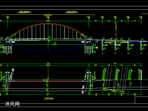 钢管拱桥图纸- 公路桥梁图图纸 - 沐风网