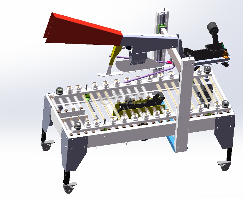 自動折蓋封箱機 solidworks建模3d圖紙 結構詳細,結構原理分市面