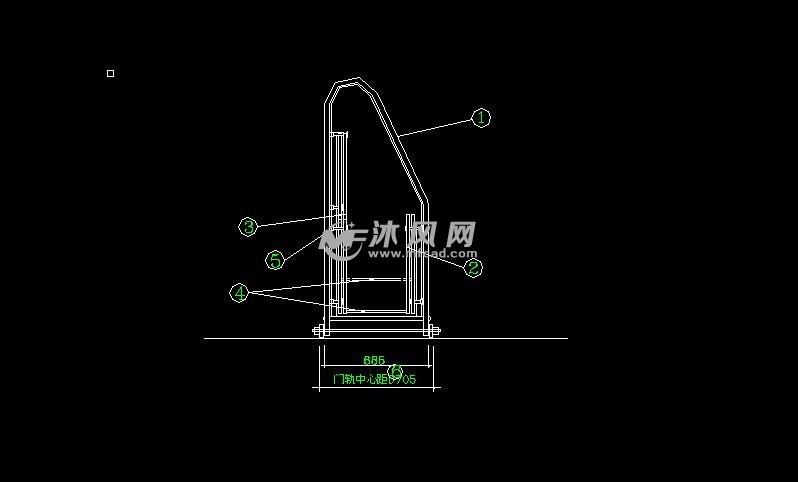 不锈钢链条伸缩门 - 零部件模型图纸 - 沐风网