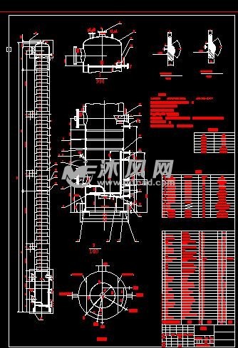 27米高的多层浮板蒸馏塔 - 机械设备图纸 - 沐风网