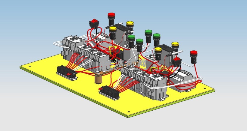电控柜三维布线图