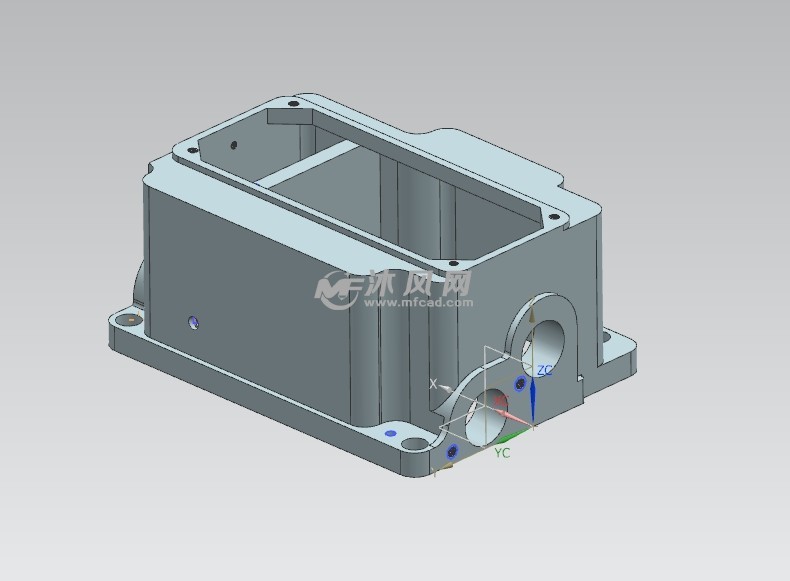 c615车床进给箱箱体三维工件图