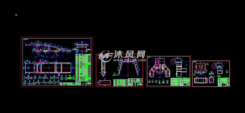 爬坡裝料橋架平臺車架結構dwg