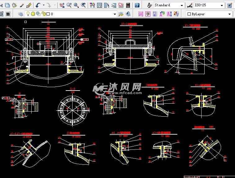 粘稠溶剂20方盘管加热热搅罐 机械加工图纸 沐风网