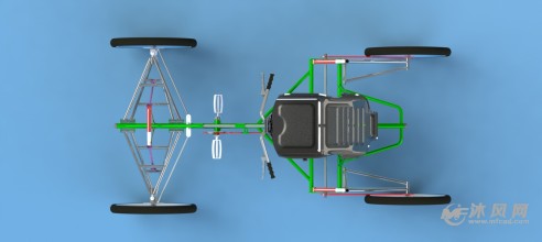 四轮自行车结构图图片