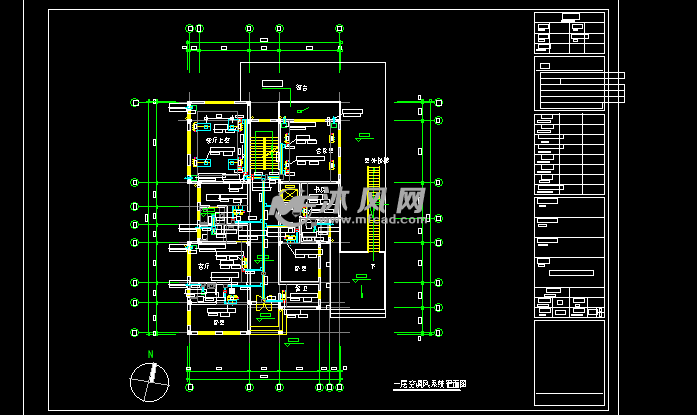 一层空调风系统平面图图纸参数图纸id: 984412图纸格式:exb图纸版本