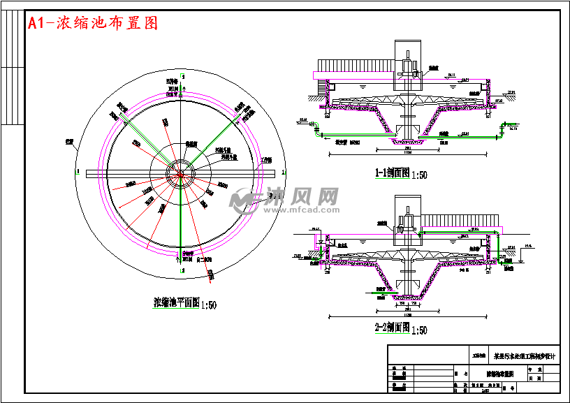 重力浓缩池高程图图片