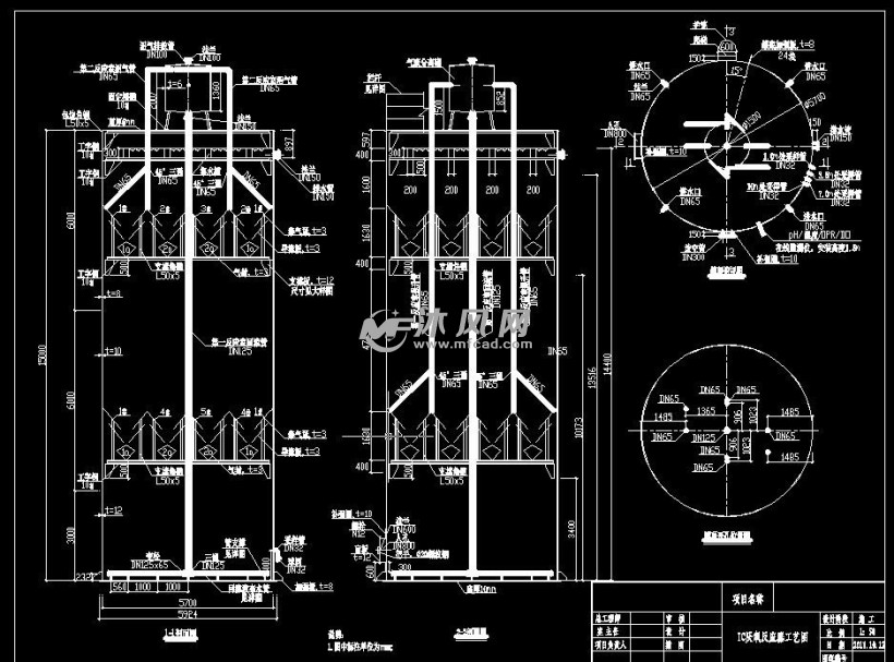 钢结构ic反应器加工图320m3