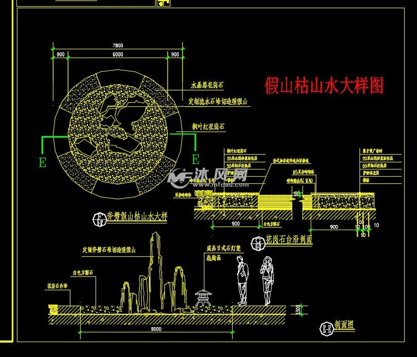 假山枯山水大样图