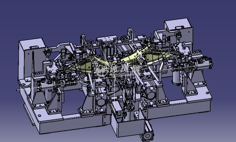 此焊接工装是一套柔性的焊接固定,压紧,定位的夹具.