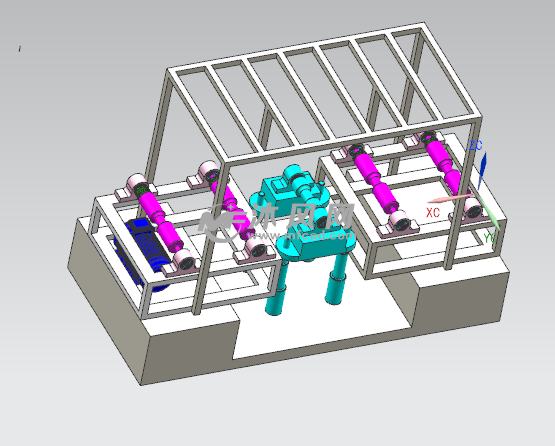 流水线装配图简易流水线模型,包含辊子,电机,升降平台,可安装摄像头