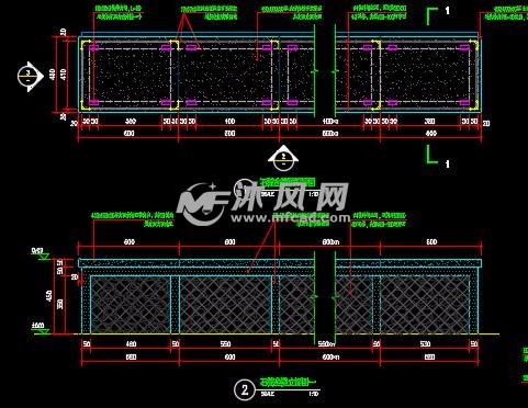 生态石笼坐凳详图- 小品及配套设施施工图图纸 - 沐风网