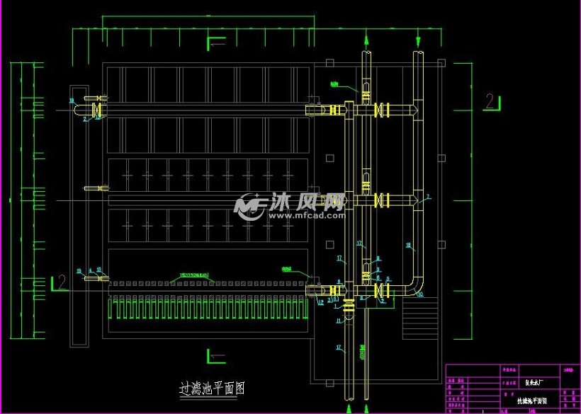 2万吨给水厂网格絮凝沉淀池快滤池图纸