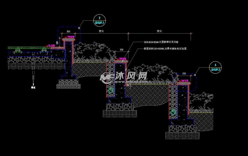 小區景觀水景施工圖