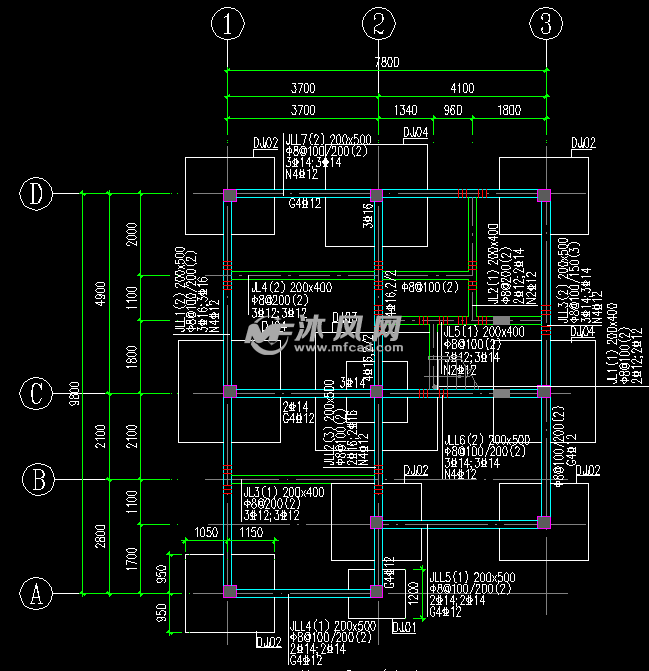 條形基礎;兩層住宅採用框架結構設計,採用柱下獨立基礎形式施工