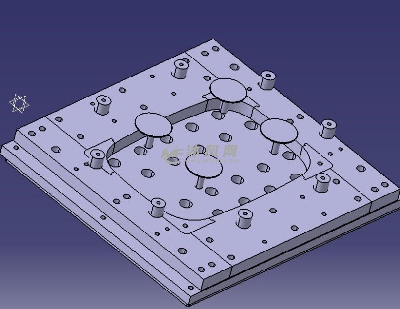 冲压旋切模具3d结构图图片