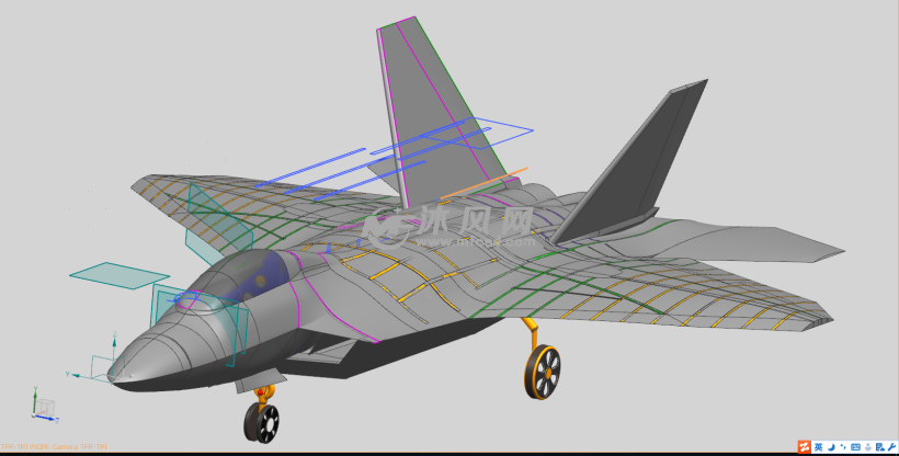 隐身飞机猛禽ug模型 - 航空航天图纸 - 沐风网