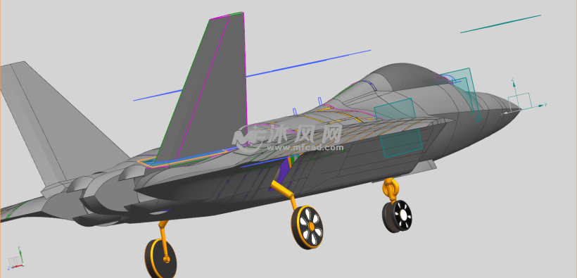 隐身飞机猛禽ug模型 - 航空航天图纸 - 沐风网