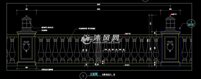 欧式石材栏杆施工图