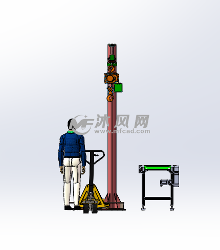 懸臂吊建模設計 - 工程機械/建築機械圖紙 - 沐風網