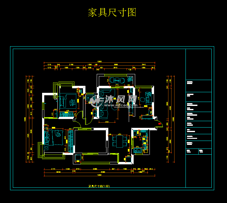 新世纪上河居21栋03户型设计图纸