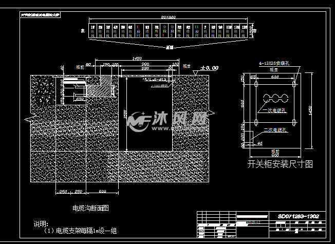 开关柜基础及电缆沟大样