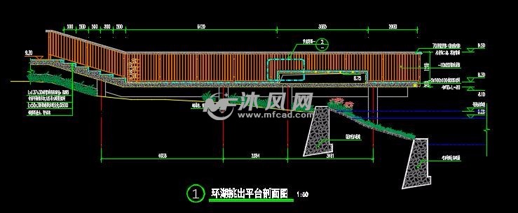 挑出平台立面图