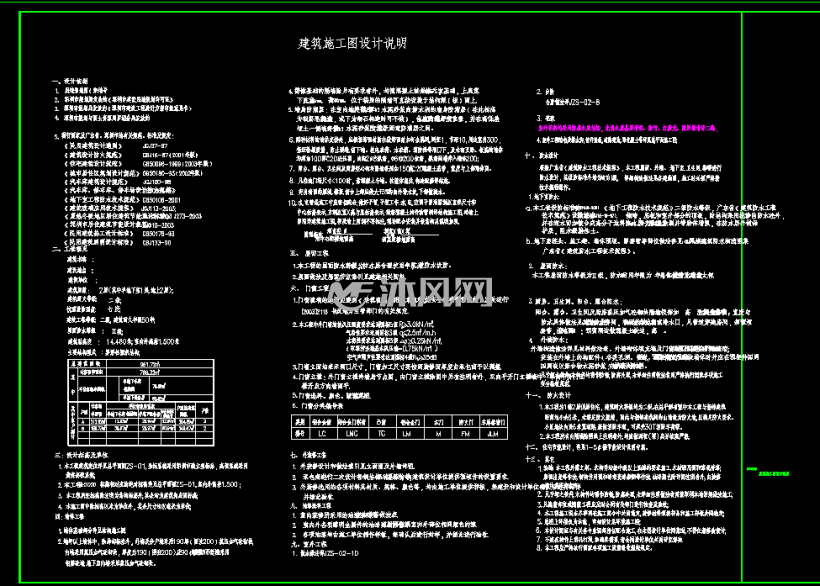 建筑施工图设计说明