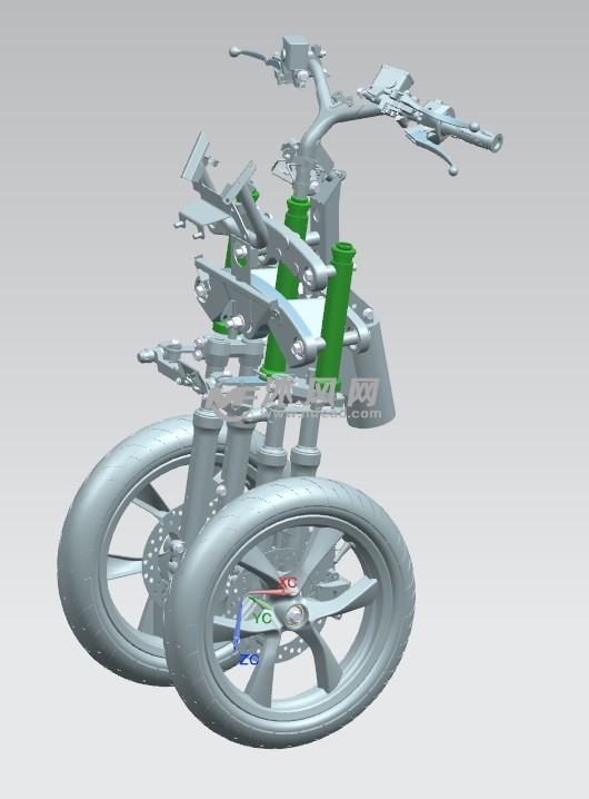 倒三轮设计 - 非机动车及附件图纸 - 沐风网