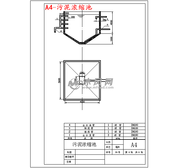 污泥浓缩池简图图片