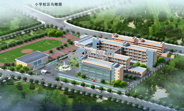 小学校园总体规划设计图效果图