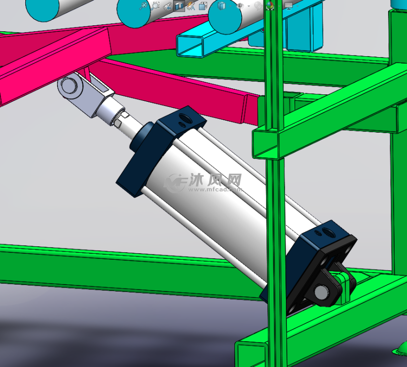 气缸机构局部视图