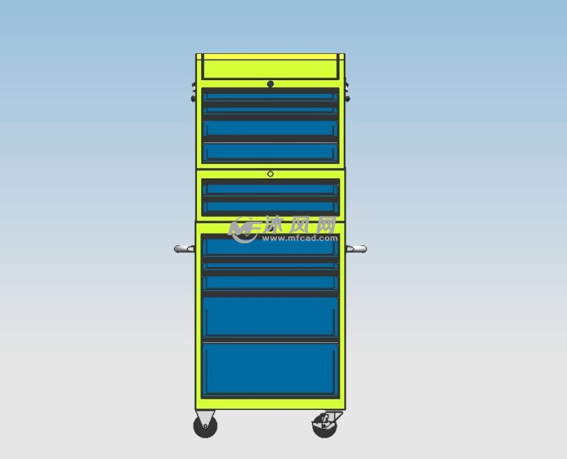 帶滑輪工具箱 - 工位器具圖紙 - 沐風網