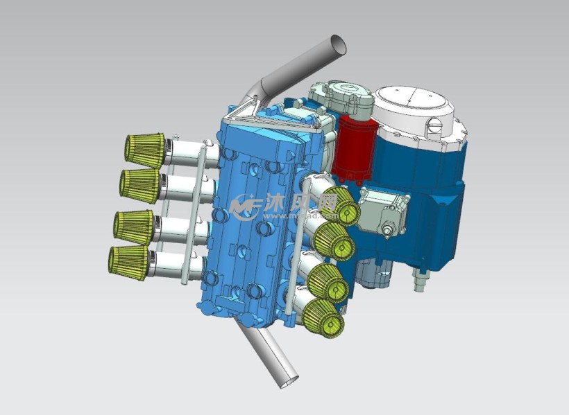 v8发动机模型图纸