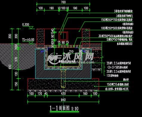 通用拖把池詳圖- 小品及配套設施施工圖圖紙 - 沐風網